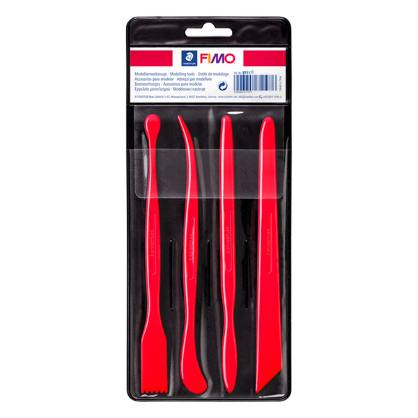 Fimo boetseergereedschap set in plastic 4 stuks set 1 424576 - 1