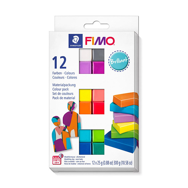 Staedtler Fimo klei soft 25g brilliant (12 stuks) 8023C12-2 209647 - 1