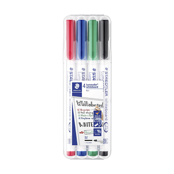 Staedtler Lumocolor 301 whiteboard marker assorti 4 stuks (1 mm rond) 301WP4 209622 - 1