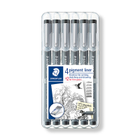 Staedtler Lumocolor 308 fineliner zwart (0,05 - 0,8 mm) 6 stuks 308SB6P 209641