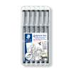 Staedtler Lumocolor 308 fineliner zwart (0,05 - 0,8 mm) 6 stuks