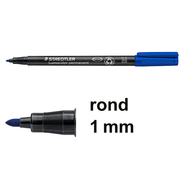 Staedtler Lumocolor 317 permanent marker blauw (1 mm rond) 317-3 424743 - 1