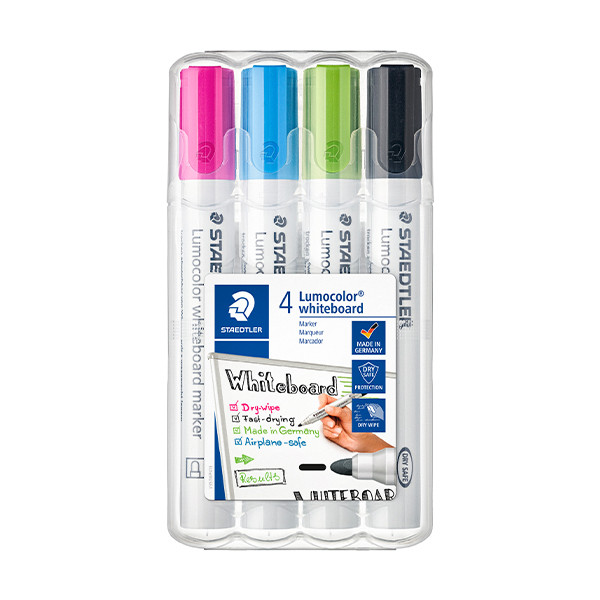 Staedtler Lumocolor 351 whiteboard marker assorti 4 stuks (2 mm rond) 351WP4-1 209621 - 1