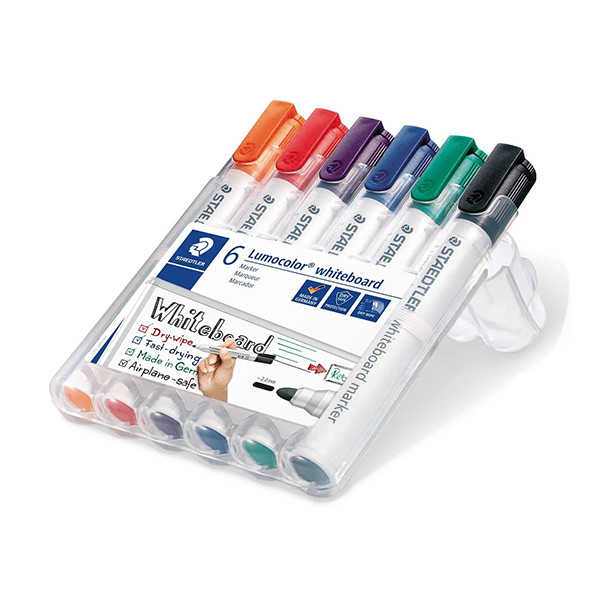 Staedtler Lumocolor 351 whiteboard marker assortiment 6 stuks (2 mm rond) 351WP6 209612 - 1