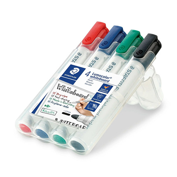 Staedtler Lumocolor 351 whiteboard marker standaard assortiment 4 stuks (2 mm rond) 351WP4 209611 - 1