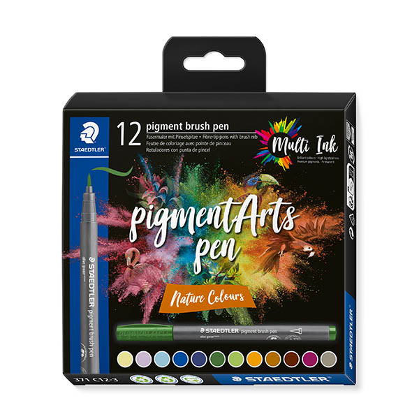 Staedtler Pigment Arts brushpennen Nature Colours (12 stuks) 209666 - 1