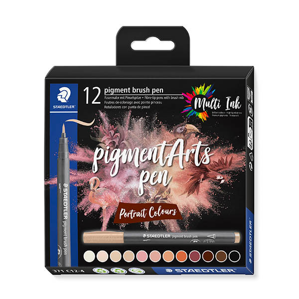Staedtler Pigment Arts brushpennen Portrait Colours (12 stuks) 209667 - 1
