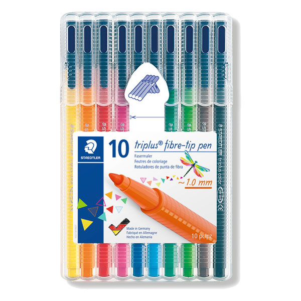 Staedtler Triplus color 323 driekantige viltstiften (10 stuks) 323SB10 209536 - 1