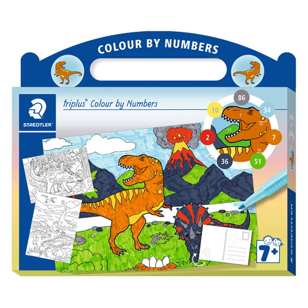 Staedtler kleuren op nummer kleurboek dinosauriërs 34CBN02 209582 - 1