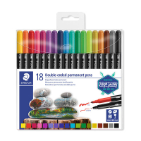 Staedtler permanent marker met dubbele punt assorti 18 stuks (0,5 - 3 mm rond) 209662