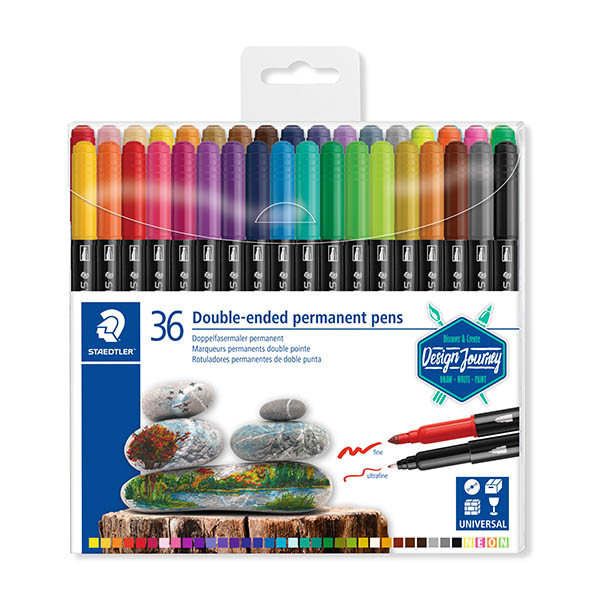 Staedtler permanent marker met dubbele punt assortiment 36 stuks (0,5 - 3 mm rond) 209663 - 1