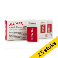 Aanbieding: 5x Staples PowerX 6LR61 9V E-Blok batterij 5 stuks