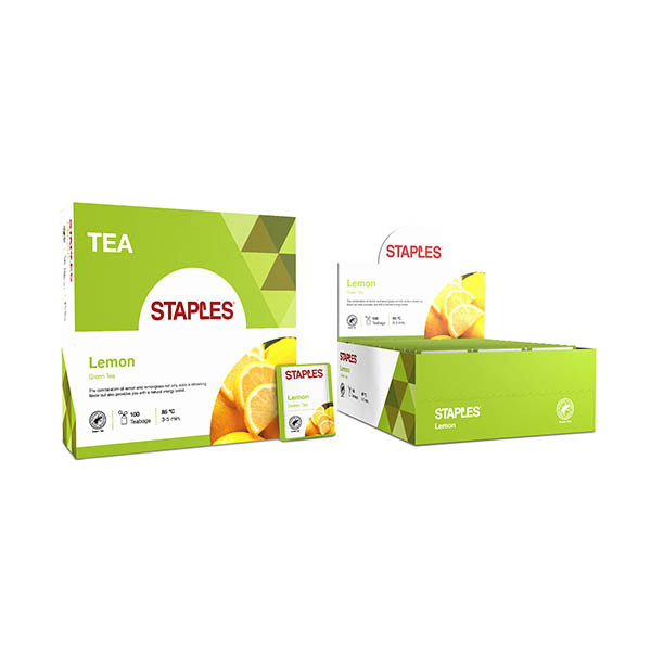 Staples Green Tea Lemon thee (100 stuks) 298004 - 1