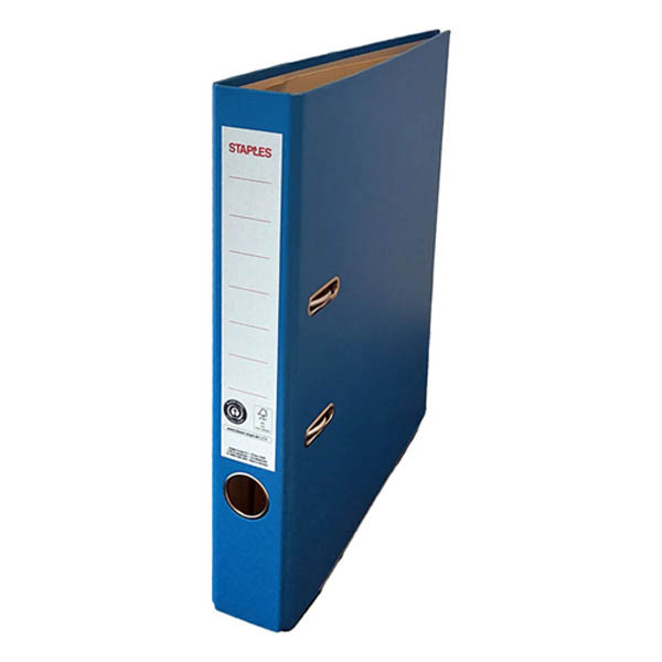 Staples Ordner A4 50mm karton blauw 299358 - 1