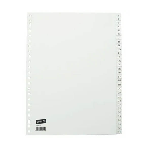 Staples Voorbedrukt Tabblad A4 23-gaats 31-delig 299357 - 1