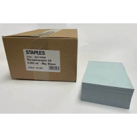 Staples blauw voorschriftpapier 80 g/m² A6 (10 pakken van 500 vellen) 298327