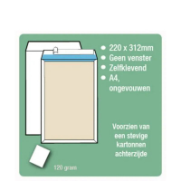 Staples bordrug envelop wit 220 x 312 mm - EA4 zelfklevend (25 stuks) 298425