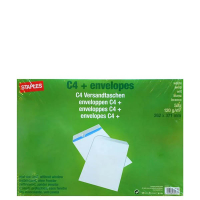 Staples dienstenvelop wit 262 x 371 mm - C4+ zelfklevend (50 stuks) 298423