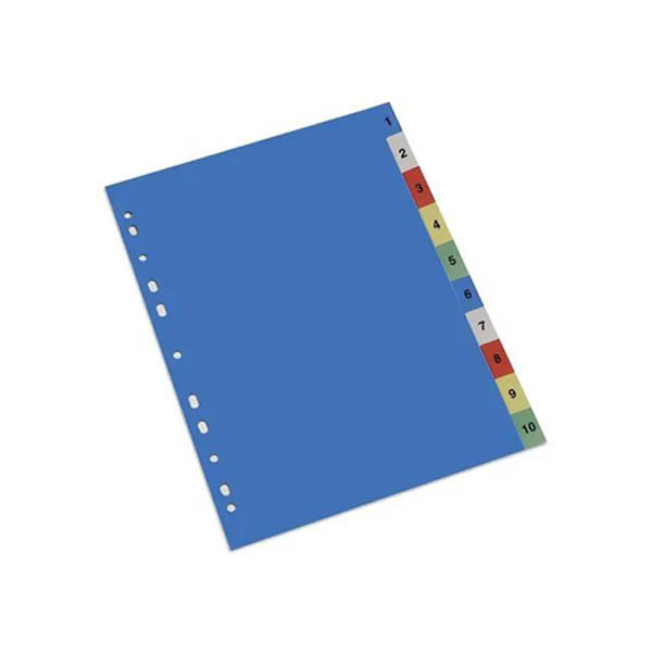 Staples gekleurde genummerde tabbladen A4 met 10 tabs  (11-gaats) 297933 - 1