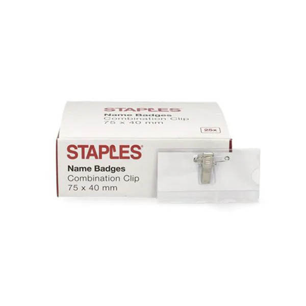 Staples naambadge met combiklep 75 x 40 mm (25 stuks) 299329 - 1