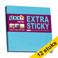 Aanbieding: 12x Stick'n extra sticky notes blauw 76 x 76 mm