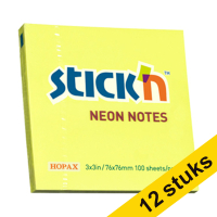Aanbieding: 12x Stick'n notes fluogeel 76 x 76 mm