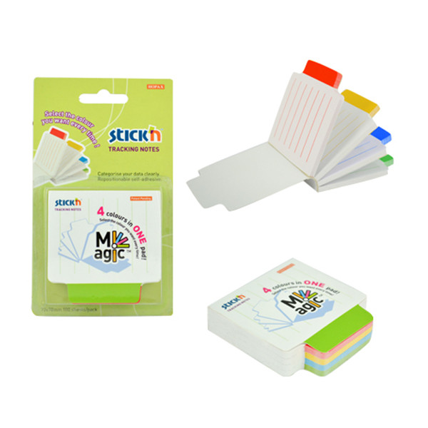 Stick'n bladwijzers 70,2 x 70,2 mm gelinieerd diverse kleuren (100 vel) 21559 201747 - 1
