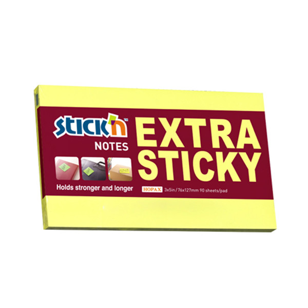 Stick'n extra sticky notes fluogeel 76 x 127 mm 21674 201705 - 1