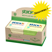 Stick'n gerecycleerde memoblokken 76 x 76 mm 4x assorti pastel (12 stuks) 201853