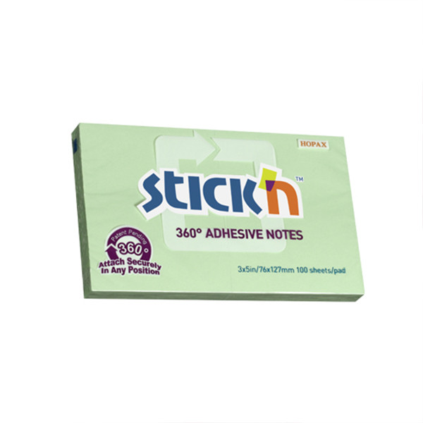 Stick'n memoblok 360 graden lijmrand 76 x 127mm groen (100 vellen) 21556 201852 - 1