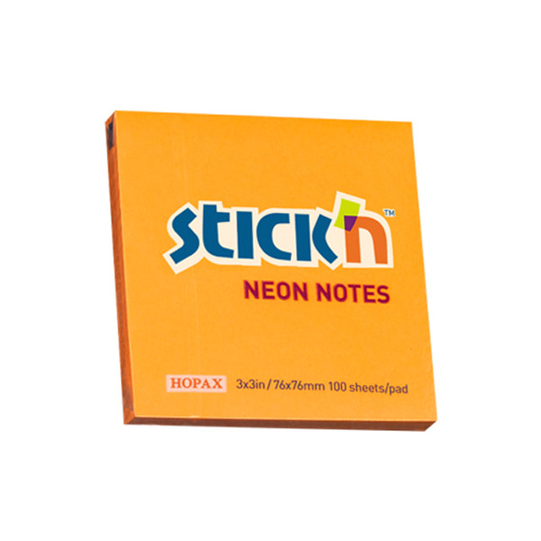 Stick'n notes fluo-oranje 76 x 76 mm 21164 201716 - 1