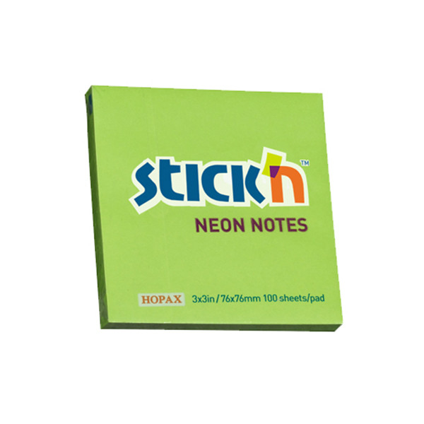 Stick'n notes fluogroen 76 x 76 mm 21167 201717 - 1