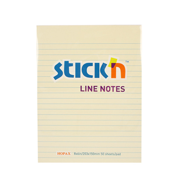 Stick'n notes gelijnd pastel geel 203 x 152 mm 21038 404015 - 1