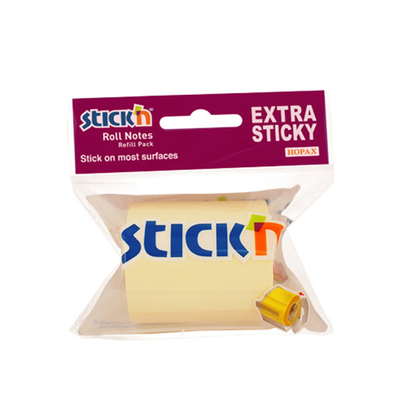 Stick'n roll notes extra sticky 50 mm x 10 m pastelgeel navulling 21696 201771 - 1
