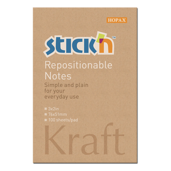 Stick'n zelfklevende notes kraft 51 x 76 mm 21638 400882 - 1