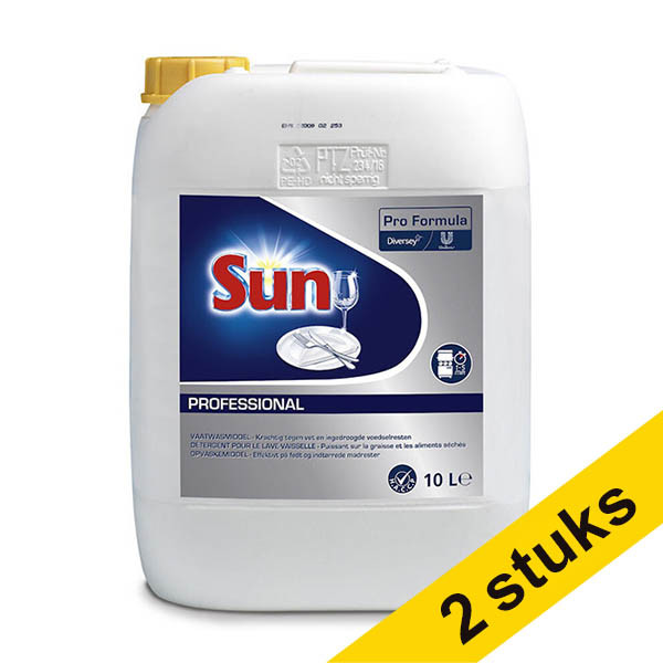 Aanbieding: 2x Sun Professional Vloeibaar Vaatwasmiddel 10 L (100 wasbeurten) SSU00250 - 1