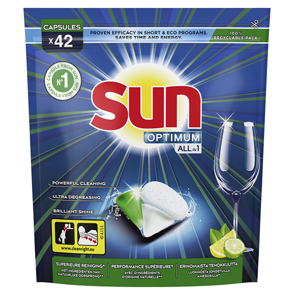 Sun Optimum All-in 1 Citroen vaatwastabletten (42 vaatwasbeurten)  SSU00154 - 1