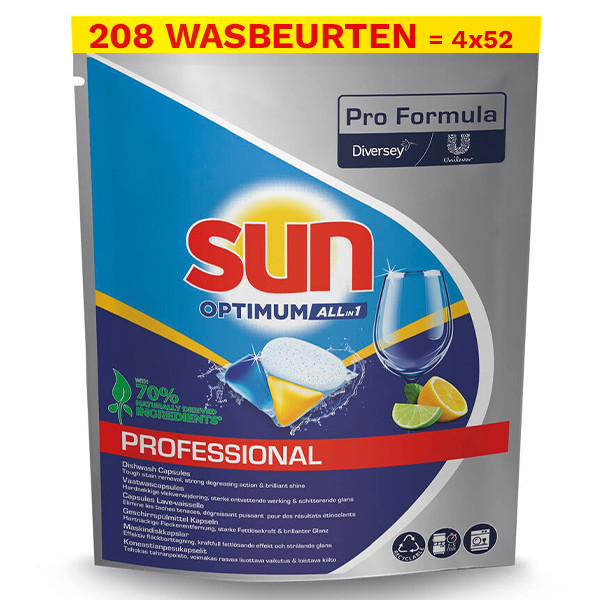 Sun Professional Optimum All In 1 vaatwascapsules 4 stuks (208 wasbeurten) SSU00201 - 1