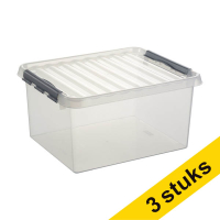 Aanbieding: 3x Sunware Q-line transparante opbergbox 36 liter