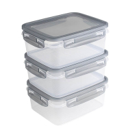 Sunware Club Cuisine transparante diepvriesdozen met clips grijs 1,2 liter (3 stuks) 216818