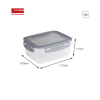 Sunware Club Cuisine transparante diepvriesdozen met clips grijs 1,2 liter (3 stuks) 216818 - 2