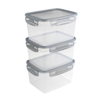 Sunware Club Cuisine transparante diepvriesdozen met clips grijs 1,5 liter (3 stuks) 216819