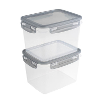 Sunware Club Cuisine transparante diepvriesdozen met clips grijs 1,9 liter (2 stuks) 216820
