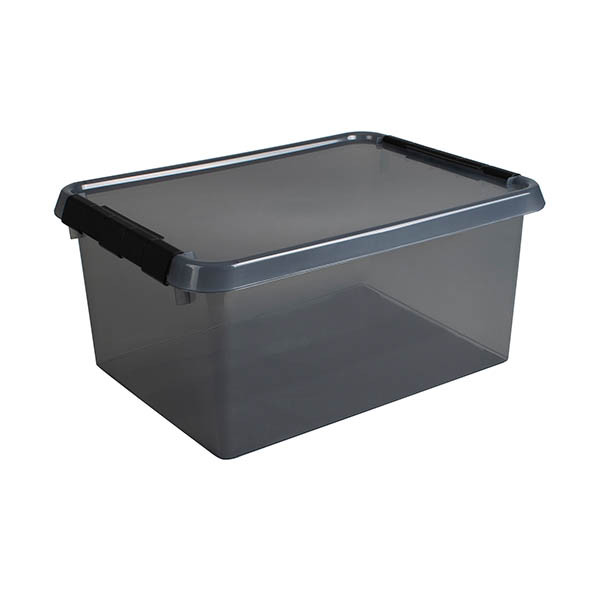 Sunware Comfort line grijs/zwart transparante opbergbox 15 liter 200472 - 1