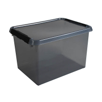 Sunware Comfort line grijs/zwart transparante opbergbox 22 liter 200473