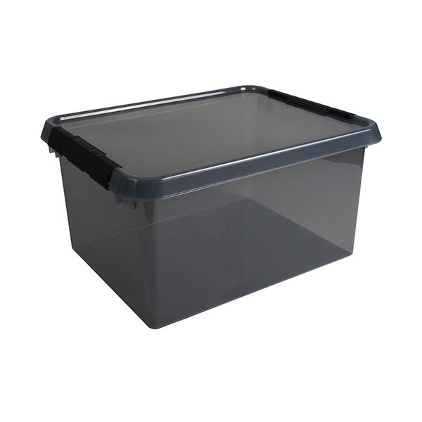 Sunware Comfort line grijs/zwart transparante opbergbox 36 liter 200474 - 1