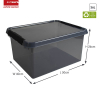 Sunware Comfort line grijs/zwart transparante opbergbox 36 liter 200474 - 2