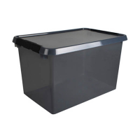 Sunware Comfort line grijs/zwart transparante opbergbox 62 liter 200478