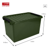 Sunware Q-line recycled groen/zwart opbergdoos 62 liter 83500688 216577 - 2
