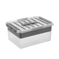 Sunware Q-line transparante opbergdoos met inzet 15 liter 79400409 216761